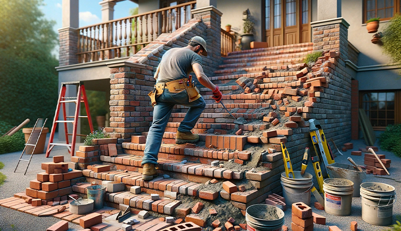 How to Repair Brick Steps