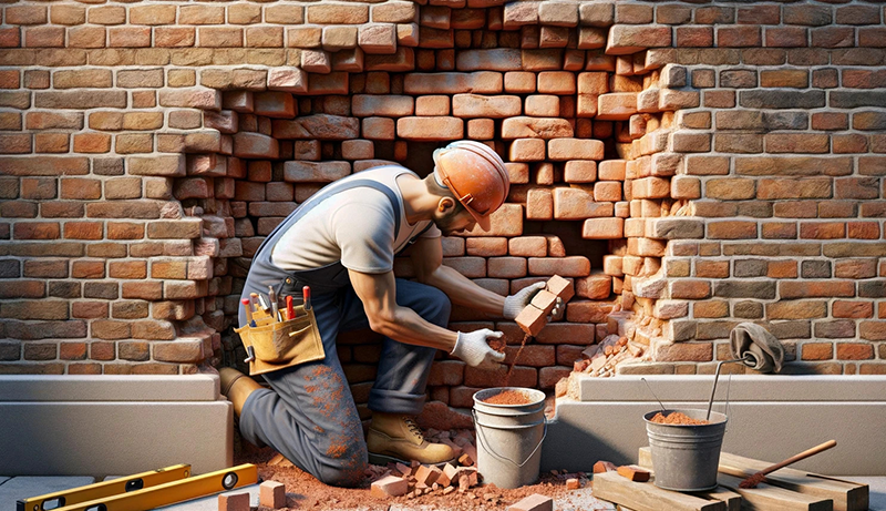 Repair Large Hole in Brick Wall